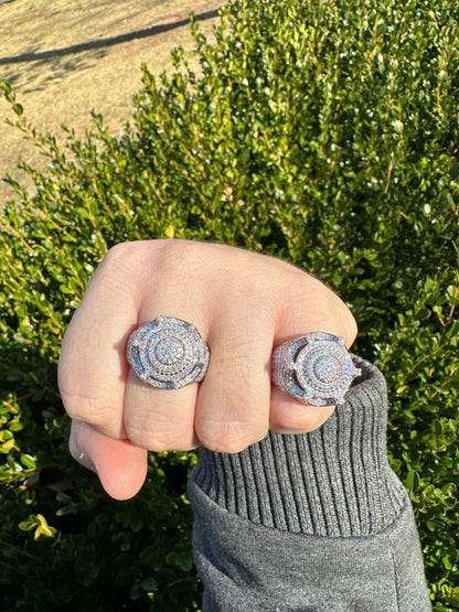 Italiano Silver, Inc. 3.38ct Real Diamond Hip Hop Solid 14k White Gold Iced King Crown Micropave Ring