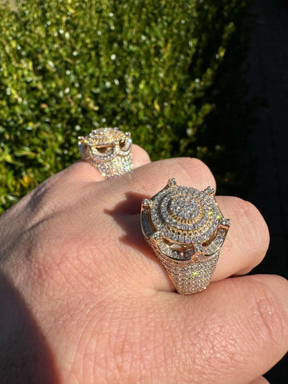 Italiano Silver, Inc. 3.38ct Real Diamond Hip Hop Solid 14k Yellow Gold Iced King Crown Micropave Ring
