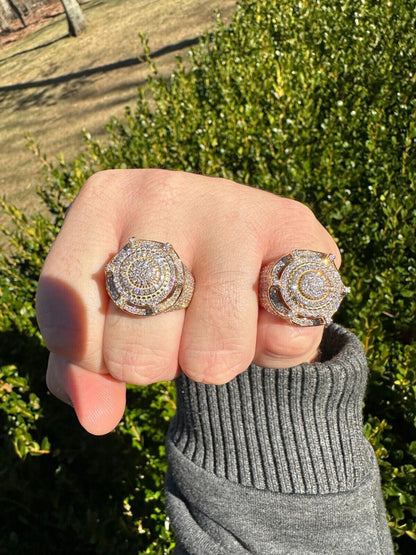 Italiano Silver, Inc. 3.38ct Real Diamond Hip Hop Solid 14k Yellow Gold Iced King Crown Micropave Ring