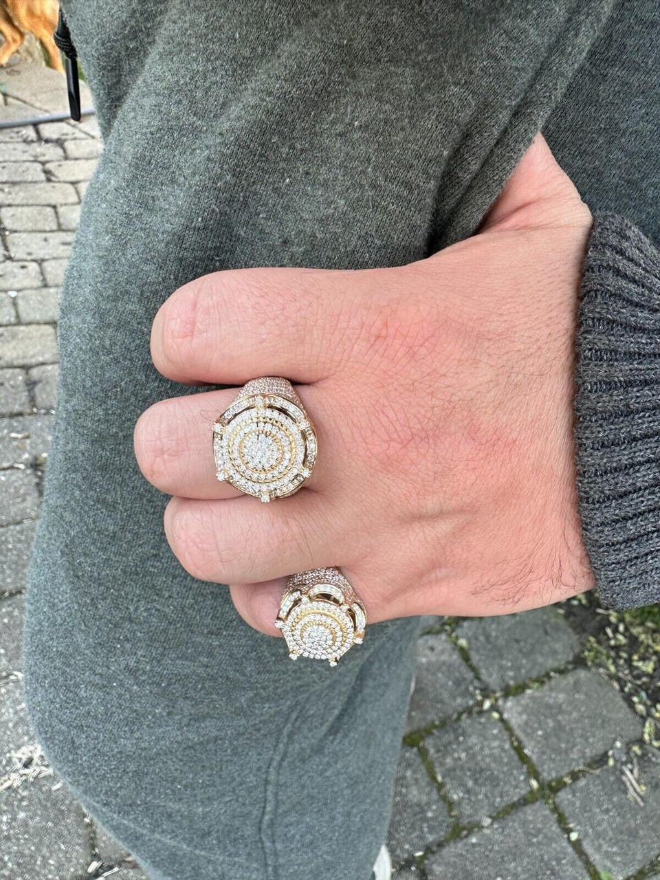 Italiano Silver, Inc. 3.38ct Real Diamond Hip Hop Solid 14k Yellow Gold Iced King Crown Micropave Ring