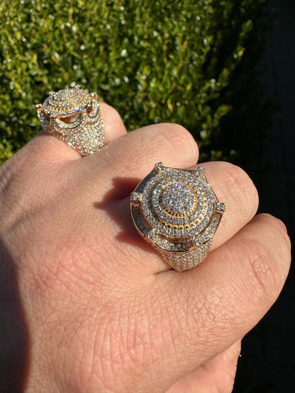 Italiano Silver, Inc. 3.38ct Real Diamond Hip Hop Solid 14k Yellow Gold Iced King Crown Micropave Ring