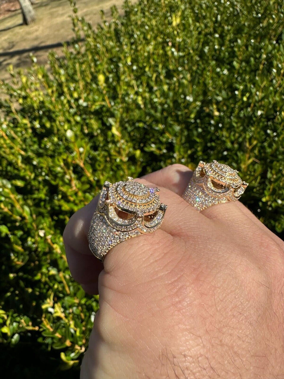 Italiano Silver, Inc. 3.38ct Real Diamond Hip Hop Solid 14k Yellow Gold Iced King Crown Micropave Ring