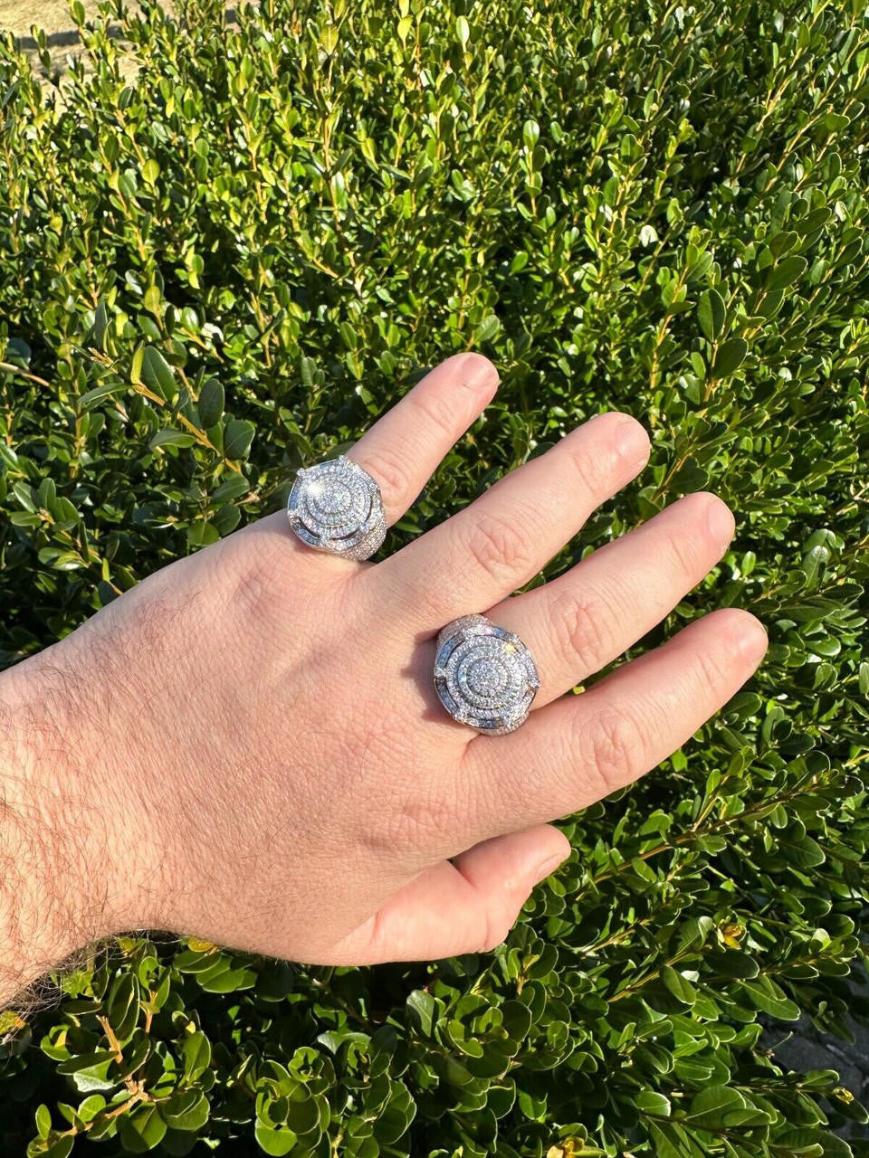 Italiano Silver, Inc. 3.38ct Real VVS Diamond Hip Hop Solid 925 Natural Silver Iced King Crown Ring