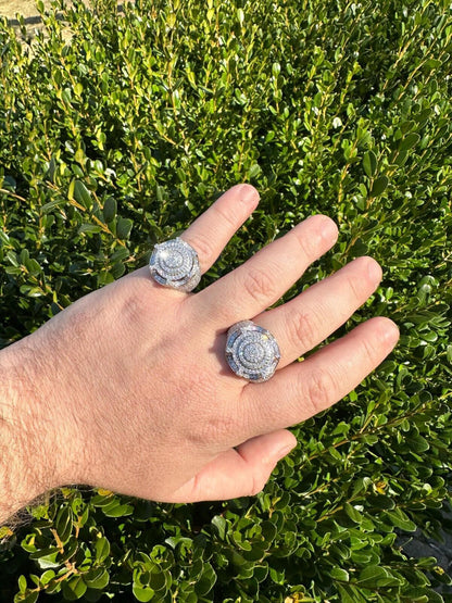 Italiano Silver, Inc. 3.38ct Real VVS Diamond Hip Hop Solid 925 Natural Silver Iced King Crown Ring