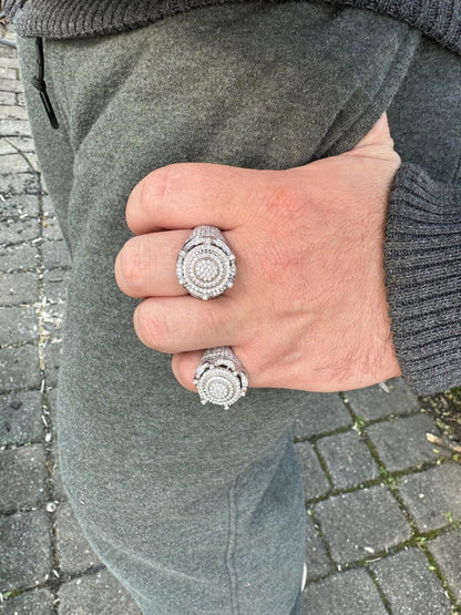 Italiano Silver, Inc. 3.38ct Real VVS Diamond Hip Hop Solid 925 Natural Silver Iced King Crown Ring