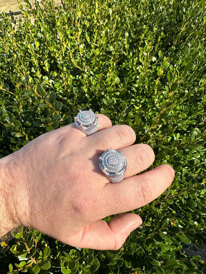 Italiano Silver, Inc. 3.38ct Real VVS Diamond Hip Hop Solid 925 Natural Silver Iced King Crown Ring