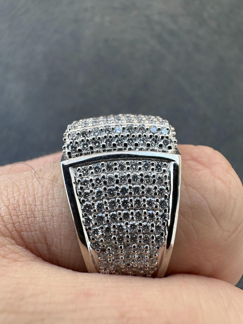 4.47ct Real Diamond Hip Hop Natural 925 Sterling Silver Iced