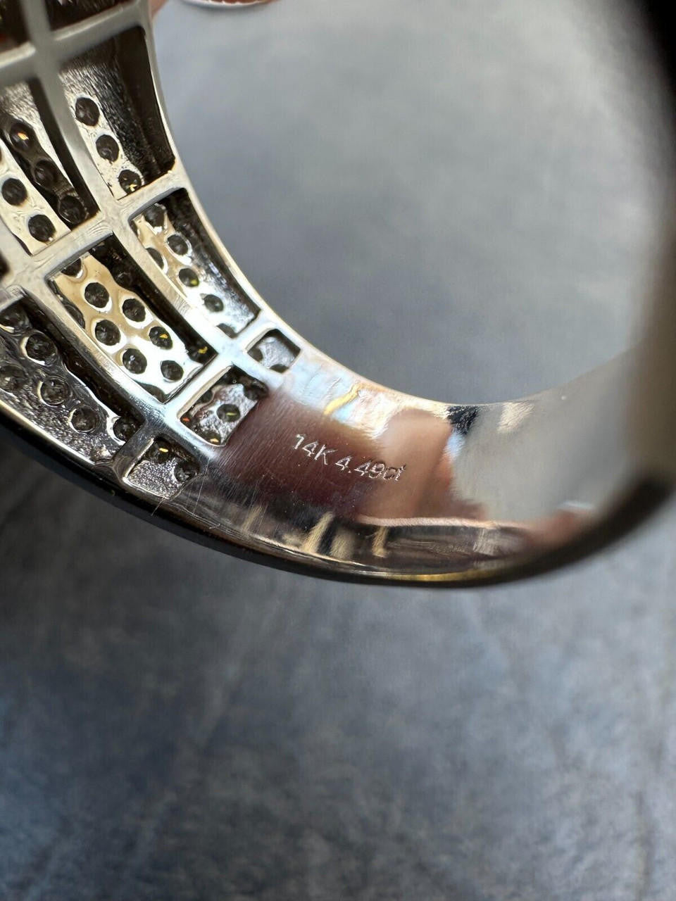 Italiano Silver, Inc. 4.49ct Real Diamond Hip Hop Solid 14k White Gold Iced Square Micropave Ring 14g