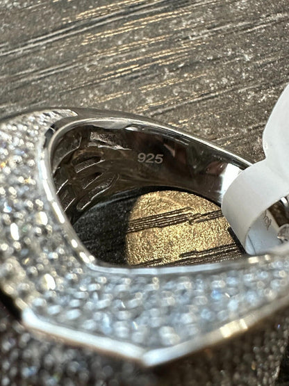 Italiano Silver, Inc. 4.99ct Real Diamond Hip Hop Real Natural 925 Silver Iced Star Ring Size 6-13