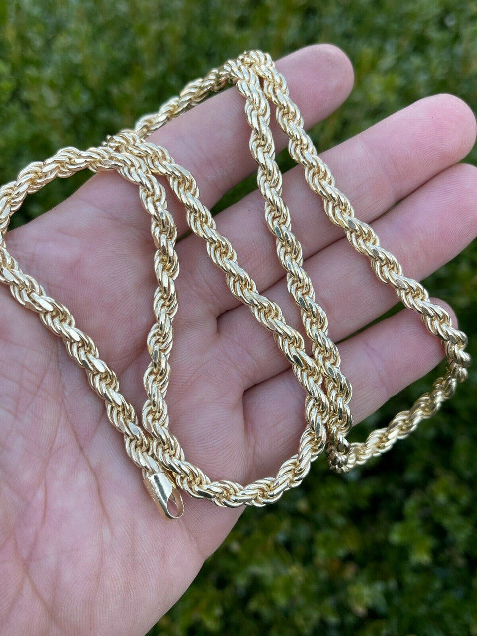 Italiano Silver, Inc 6mm Thick Mens Rope Chain 14k Gold Over Real Solid 925 Sterling Silver Necklace