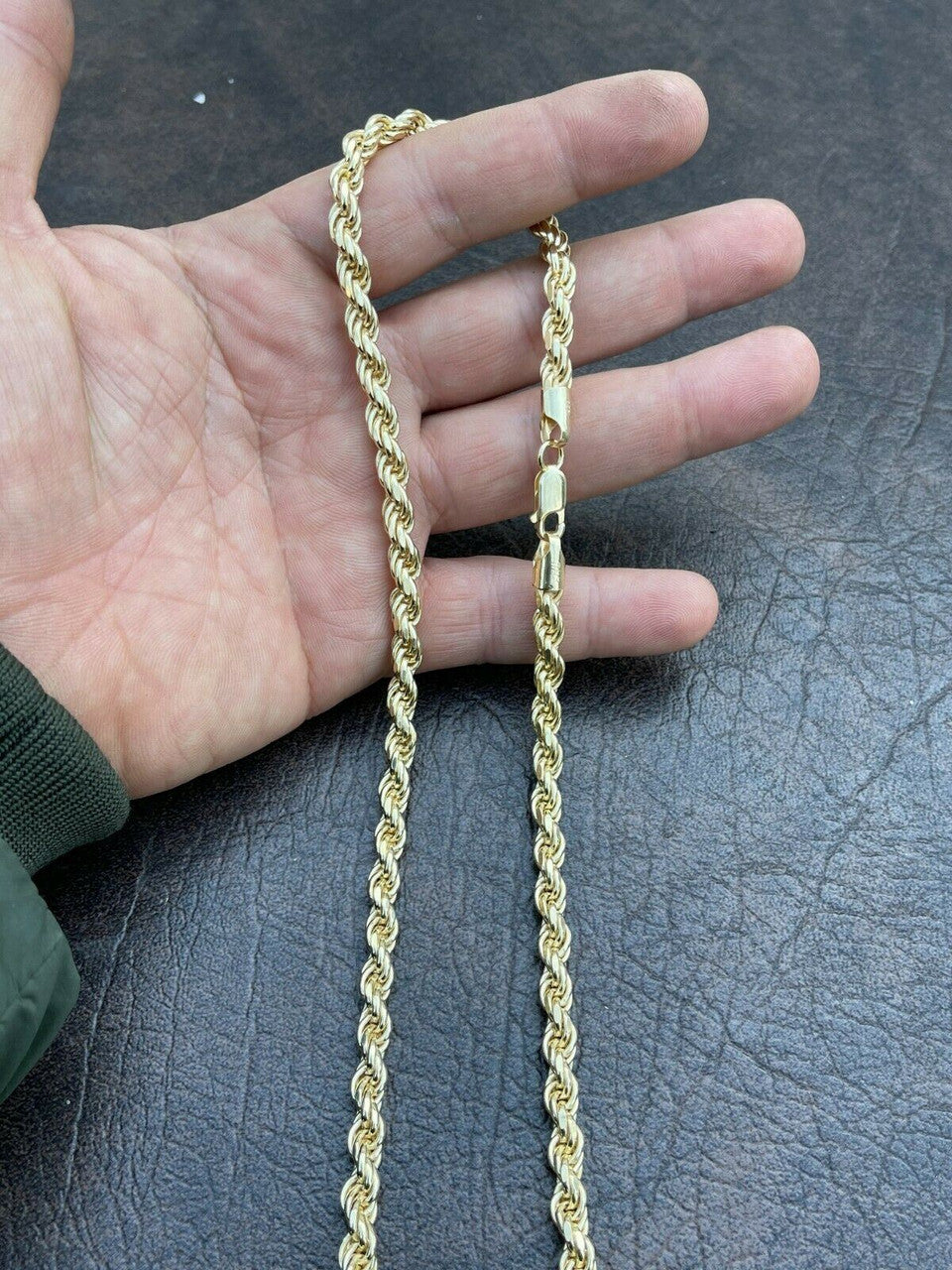Italiano Silver, Inc 6mm Thick Mens Rope Chain 14k Gold Over Real Solid 925 Sterling Silver Necklace