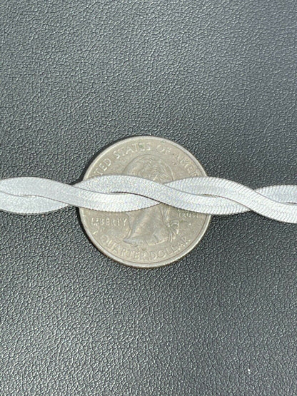 Italiano Silver, Inc 7mm Thick Solid 925 Silver Twisted Braided Herringbone Chain Necklace 16 - 20