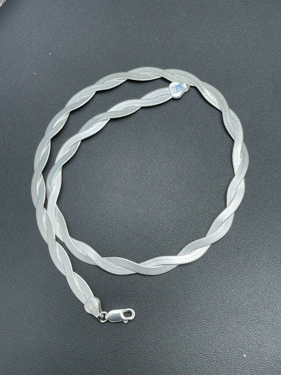 Italiano Silver, Inc 7mm Thick Solid 925 Silver Twisted Braided Herringbone Chain Necklace 16 - 20
