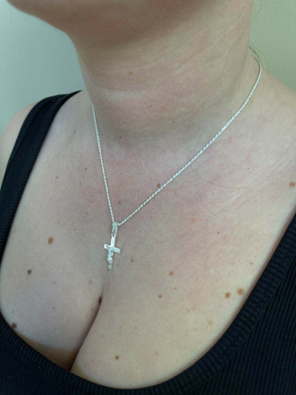 Real Solid 925 Sterling Silver Plain Inri Cross Jesus Crucifix Real Solid 925 Sterling Silver Plain Inri Cross Jesus Crucifix