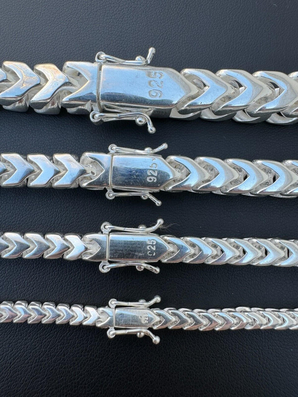 Italiano Silver, Inc. BIG 4-10mm Handmade Franco Chain Necklace Or Bracelet Real 925 Silver Box Clasp