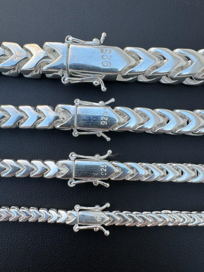 Italiano Silver, Inc. BIG 4-10mm Handmade Franco Chain Necklace Or Bracelet Real 925 Silver Box Clasp