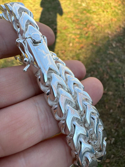 Italiano Silver, Inc. BIG 4-10mm Handmade Franco Chain Necklace Or Bracelet Real 925 Silver Box Clasp