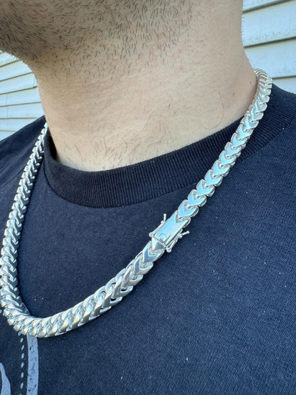 Italiano Silver, Inc. BIG 4-10mm Handmade Franco Chain Necklace Or Bracelet Real 925 Silver Box Clasp