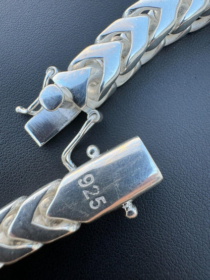 Italiano Silver, Inc. BIG 4-10mm Handmade Franco Chain Necklace Or Bracelet Real 925 Silver Box Clasp