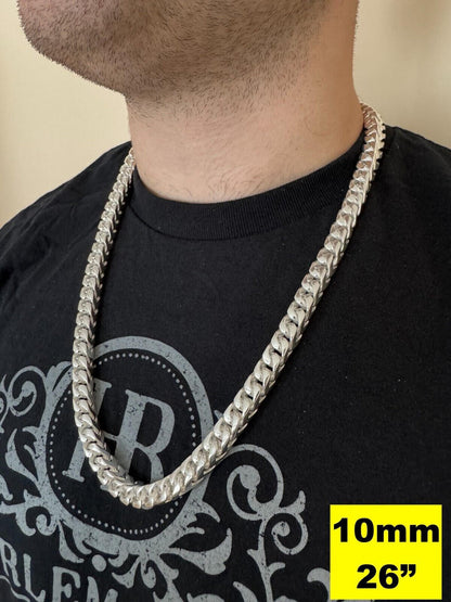 Italiano Silver, Inc. BIG 4-10mm Handmade Franco Chain Necklace Or Bracelet Real 925 Silver Box Clasp