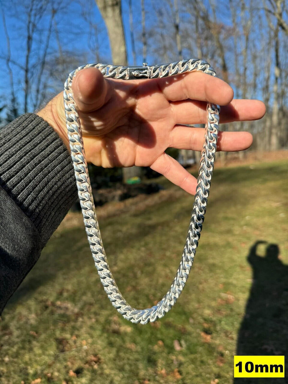 Italiano Silver, Inc. BIG 4-10mm Handmade Franco Chain Necklace Or Bracelet Real 925 Silver Box Clasp