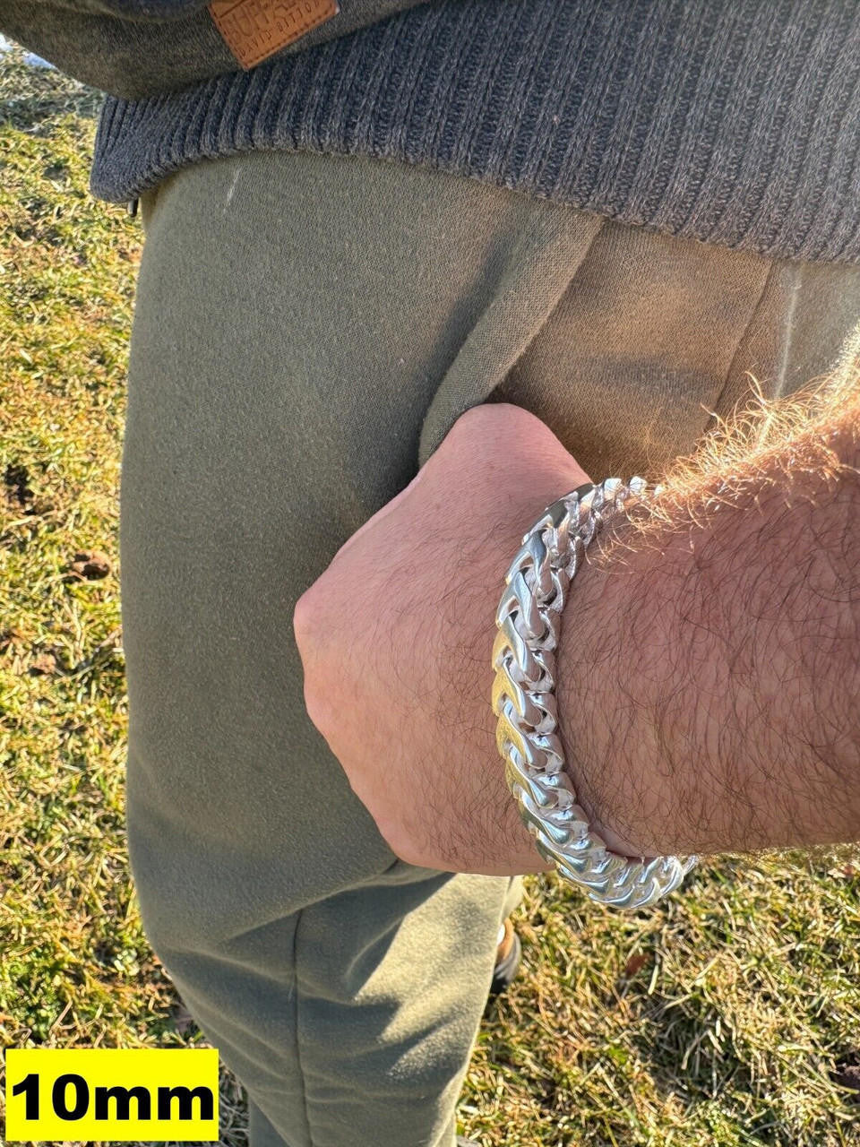 Italiano Silver, Inc. BIG 4-10mm Handmade Franco Chain Necklace Or Bracelet Real 925 Silver Box Clasp