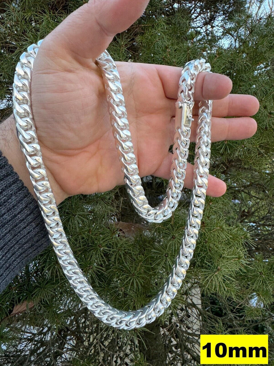 BIG 4-10mm Handmade Franco Chain Necklace Or Bracelet Real 925