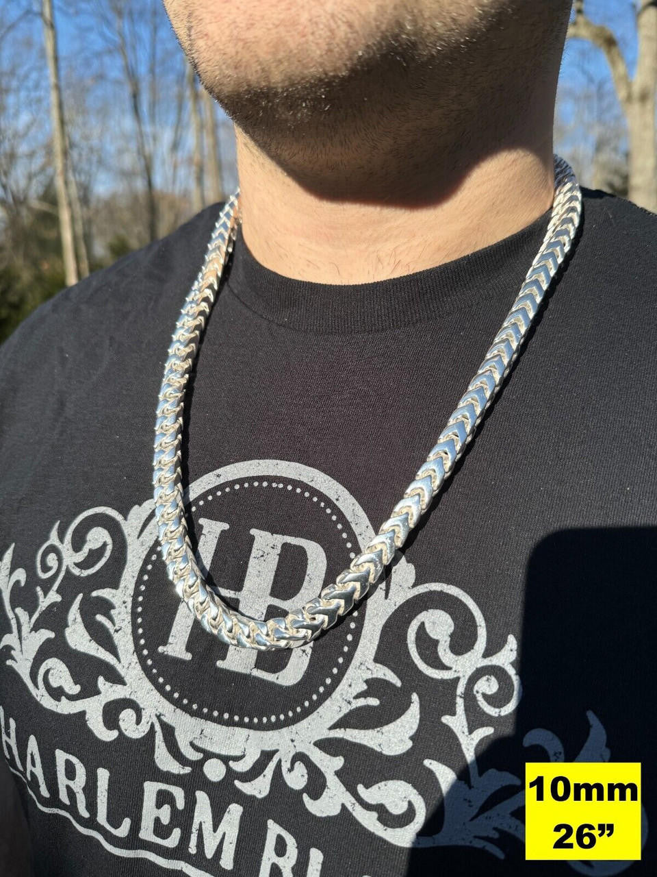 Italiano Silver, Inc. BIG 4-10mm Handmade Franco Chain Necklace Or Bracelet Real 925 Silver Box Clasp