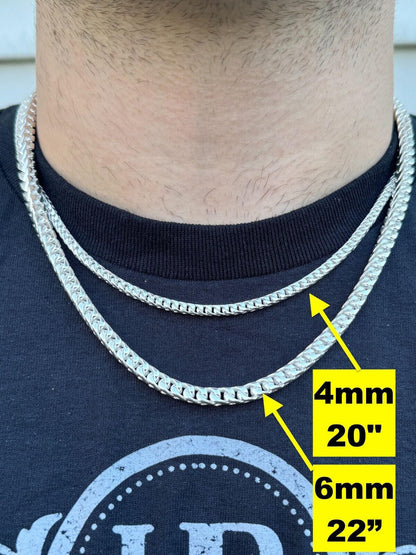 Italiano Silver, Inc. BIG 4-10mm Handmade Franco Chain Necklace Or Bracelet Real 925 Silver Box Clasp