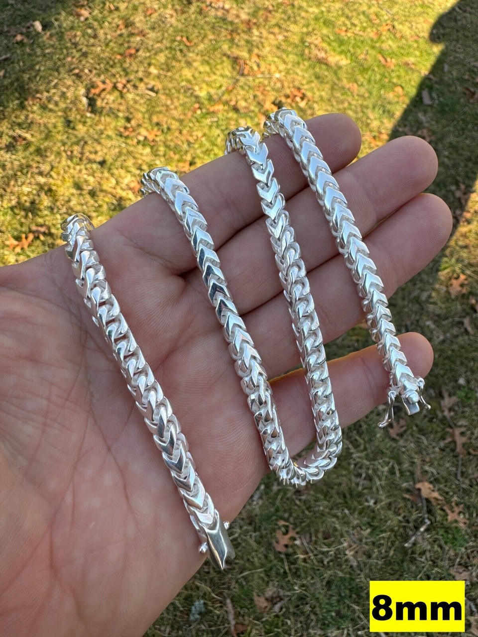 Italiano Silver, Inc. BIG 4-10mm Handmade Franco Chain Necklace Or Bracelet Real 925 Silver Box Clasp