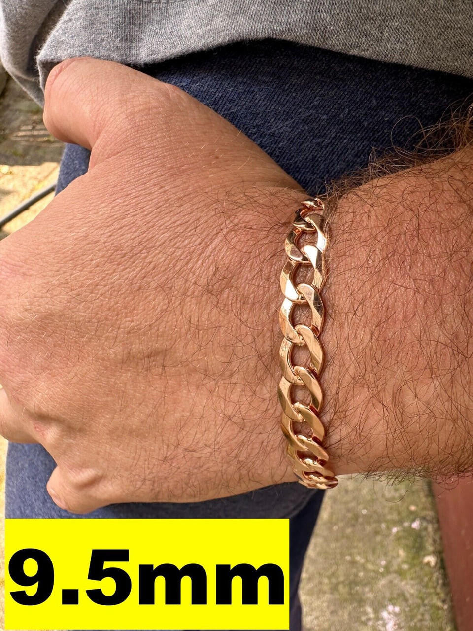 Italiano Silver, Inc. Curb Cuban Link Chain Bracelet Real 14k Rose Gold Plated 925 Silver Box Clasp