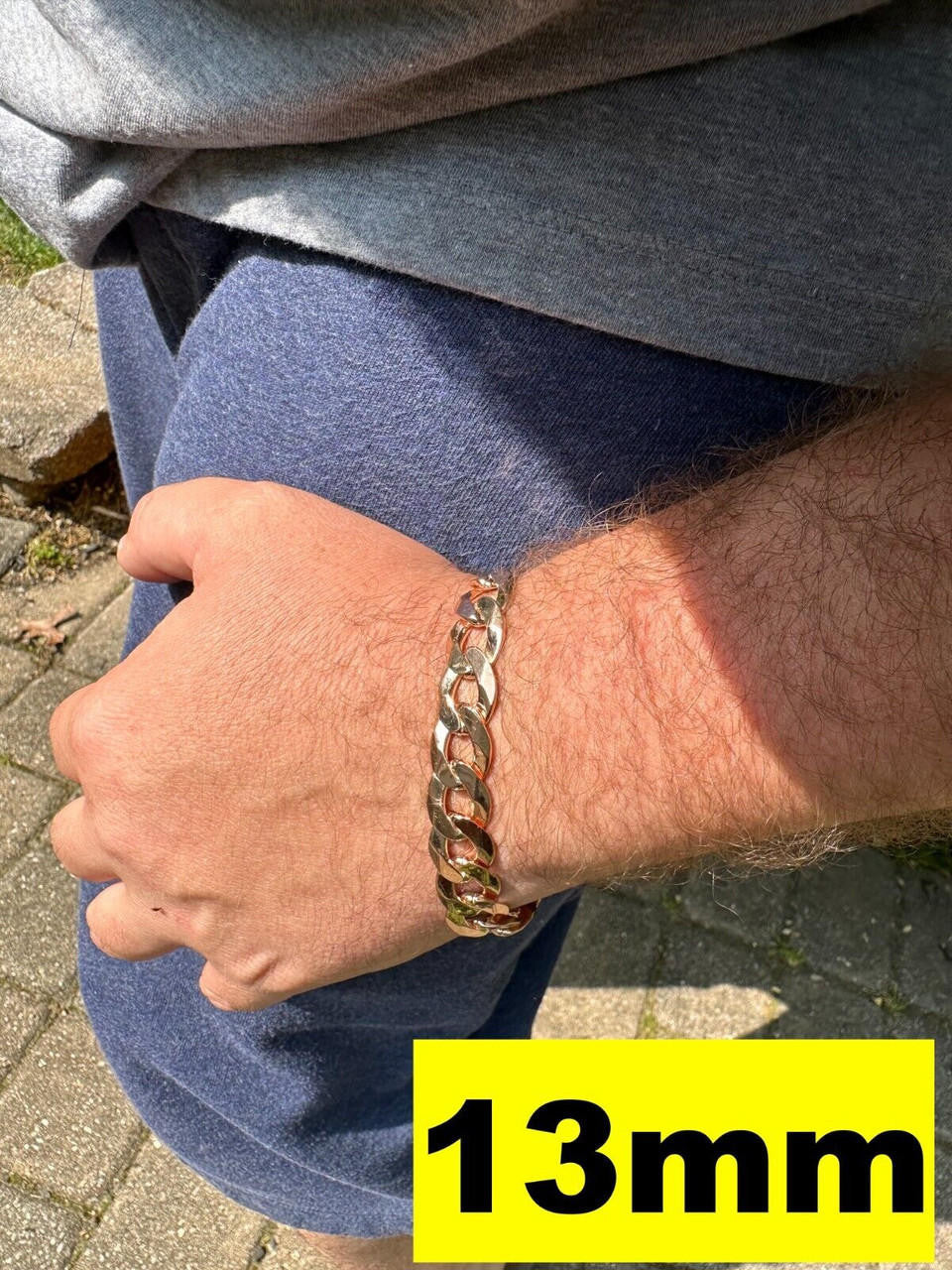 Italiano Silver, Inc. Curb Cuban Link Chain Bracelet Real 14k Rose Gold Plated 925 Silver Box Clasp