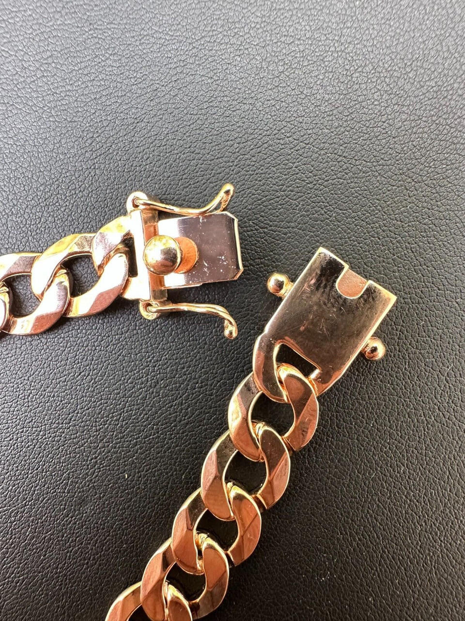 Italiano Silver, Inc. Curb Cuban Link Chain Bracelet Real 14k Rose Gold Plated 925 Silver Box Clasp