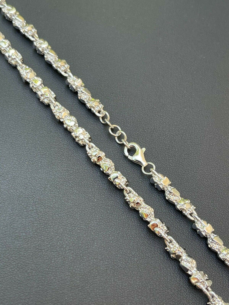 Italiano Silver, Inc Custom Handmade Solid 925 Sterling Silver Nugget Link Chain Necklace 5mm 18-30