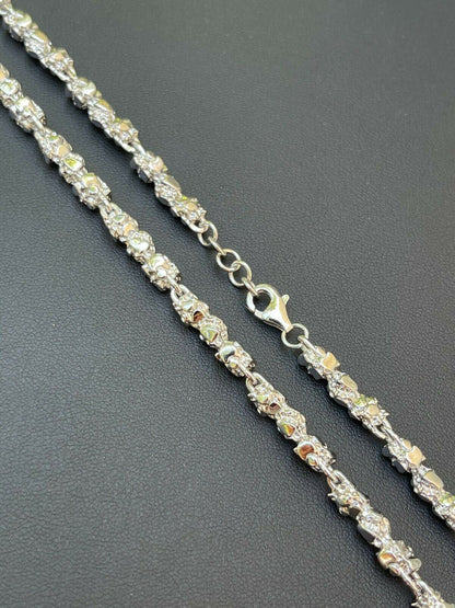 Italiano Silver, Inc Custom Handmade Solid 925 Sterling Silver Nugget Link Chain Necklace 5mm 18-30