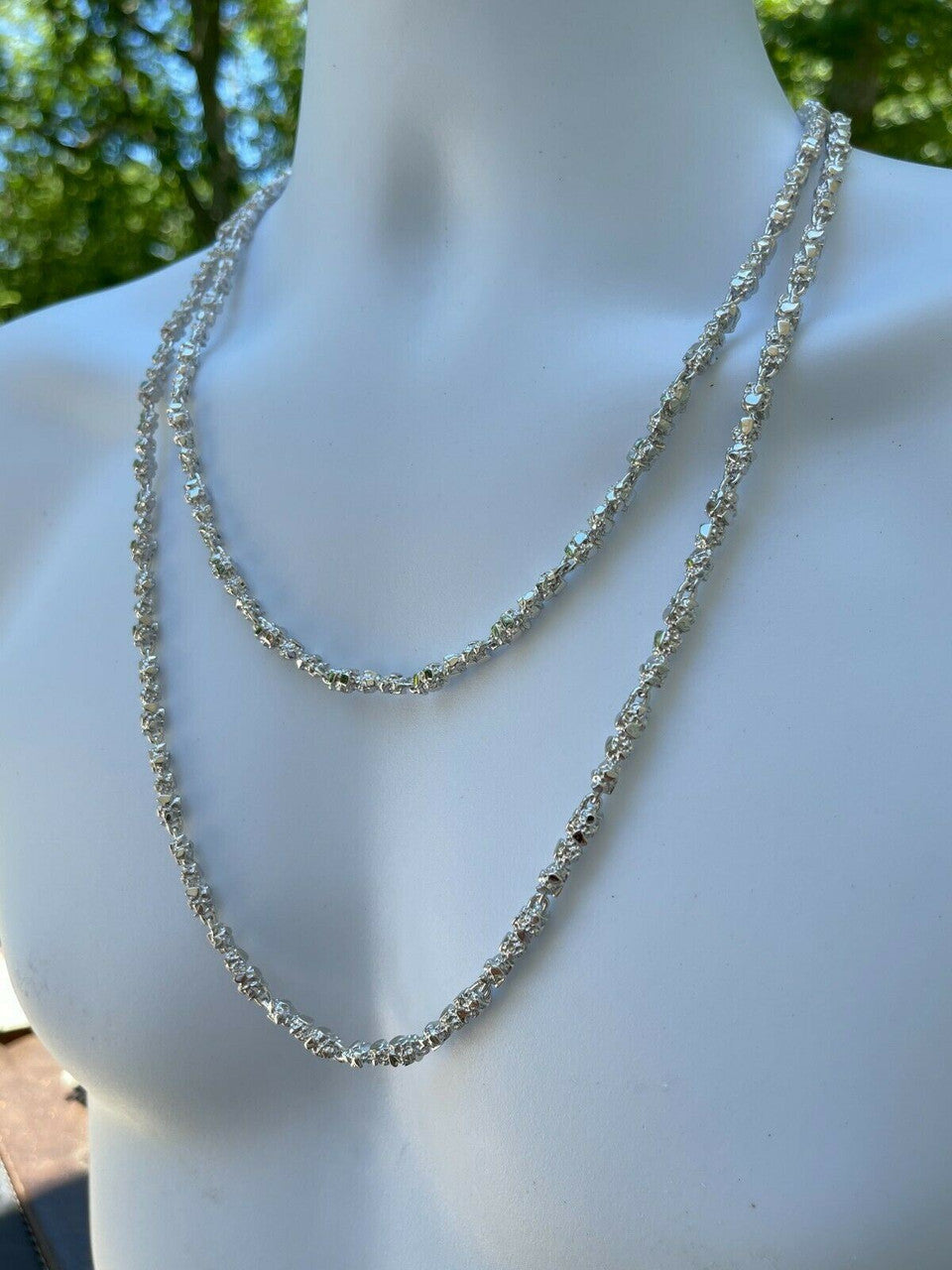 Italiano Silver, Inc Custom Handmade Solid 925 Sterling Silver Nugget Link Chain Necklace 5mm 18-30