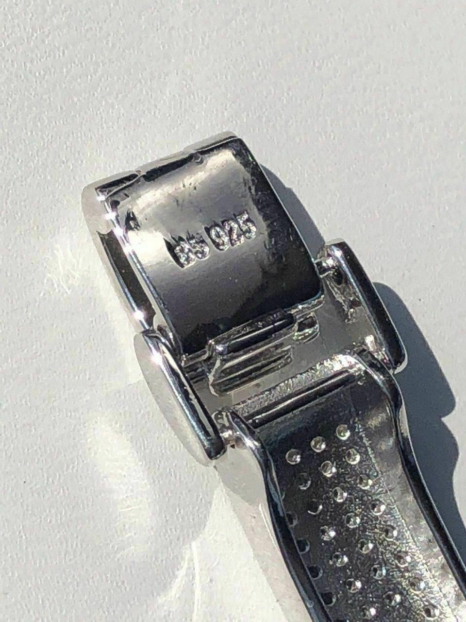 Italiano Silver, Inc. Custom Panther Cuff Link Bracelet Iced Out CZ Stones - 925 Silver - 10.5mm - 7"-8.5"