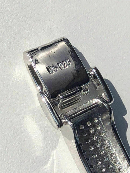 Italiano Silver, Inc. Custom Panther Cuff Link Bracelet Iced Out CZ Stones - 925 Silver - 10.5mm - 7"-8.5"