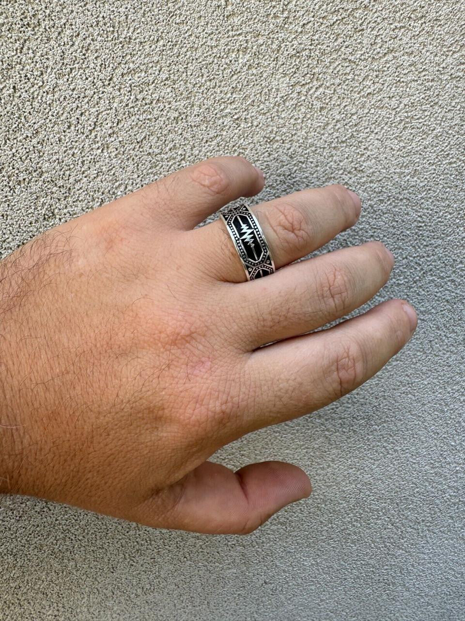 Italiano Silver, Inc. Eternal Love Heartbeat Pulse Eternity Band Ring - 925 Silver Oxidized - Plain