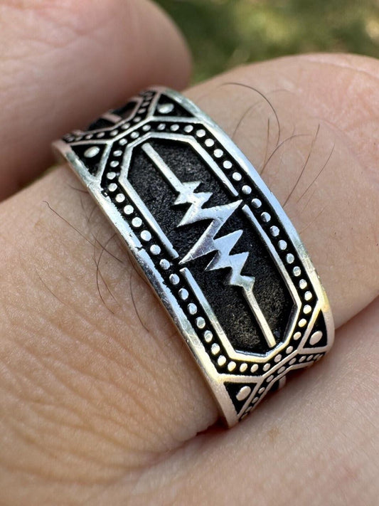 Italiano Silver, Inc. Eternal Love Heartbeat Pulse Eternity Band Ring - 925 Silver Oxidized - Plain