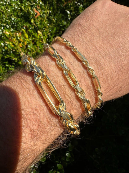 Italiano Silver, Inc. FigaRope Milano Chain Real Solid 14Kk Gold Vermeil 925 Silver Necklace Bracelet