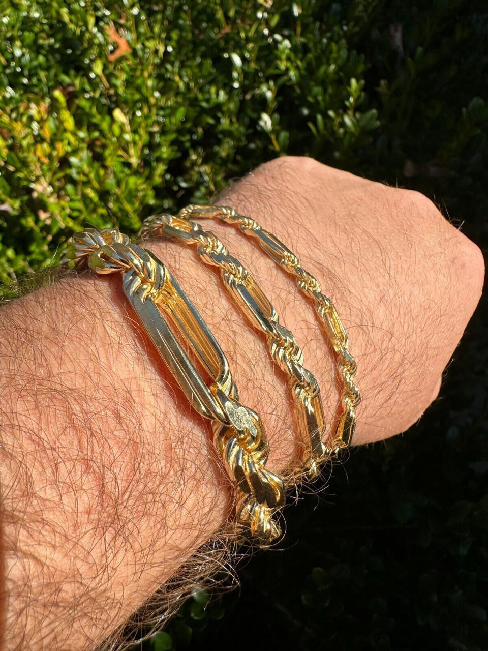 Italiano Silver, Inc. FigaRope Milano Chain Real Solid 14Kk Gold Vermeil 925 Silver Necklace Bracelet