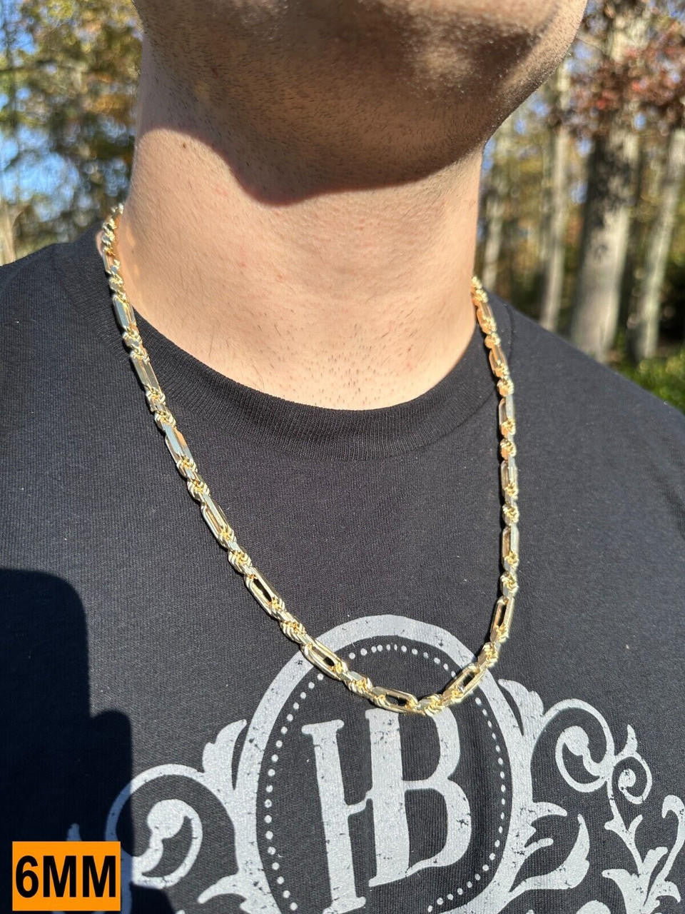 Italiano Silver, Inc. FigaRope Milano Chain Real Solid 14Kk Gold Vermeil 925 Silver Necklace Bracelet