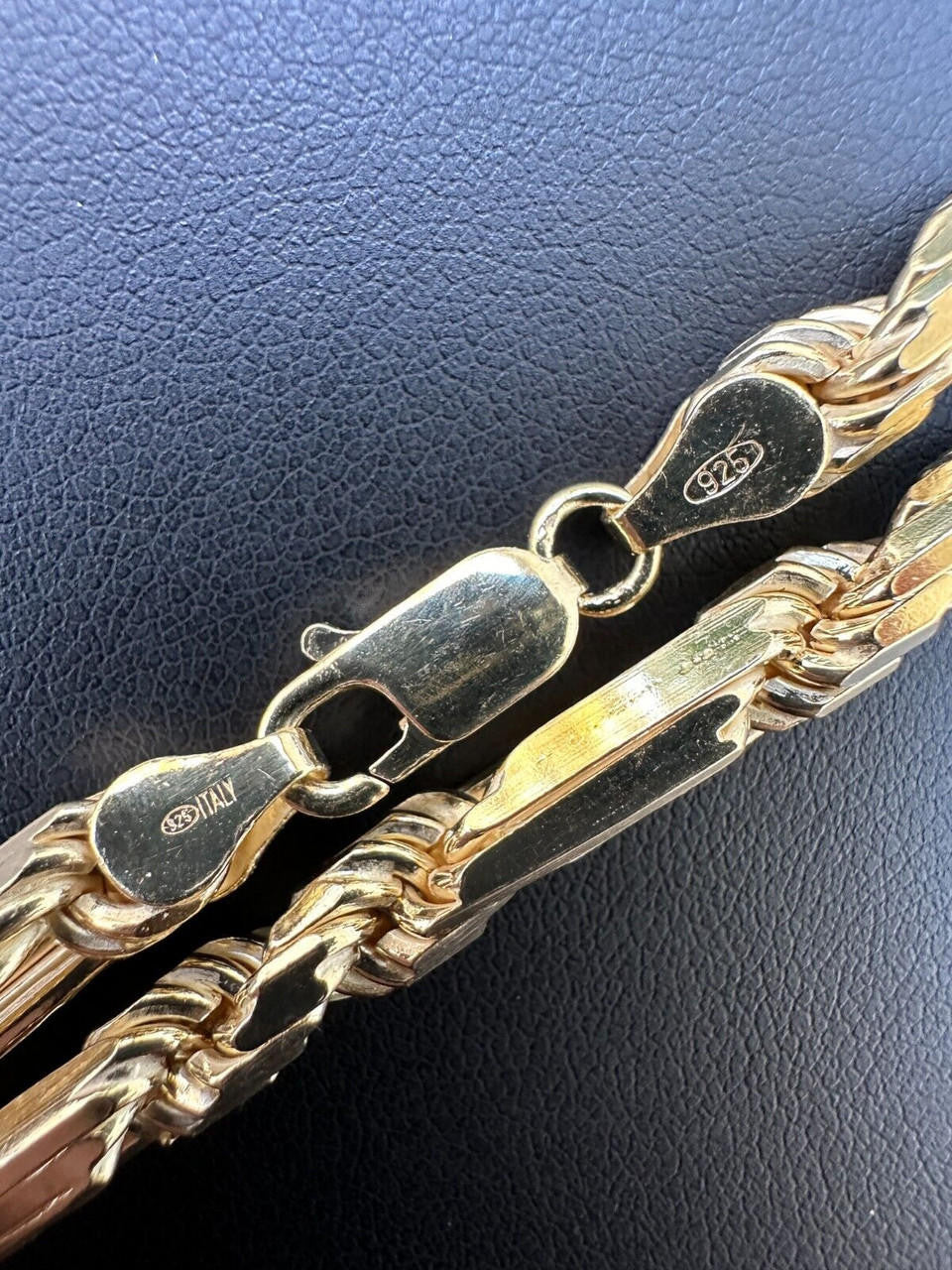 Italiano Silver, Inc. FigaRope Milano Chain Real Solid 14Kk Gold Vermeil 925 Silver Necklace Bracelet