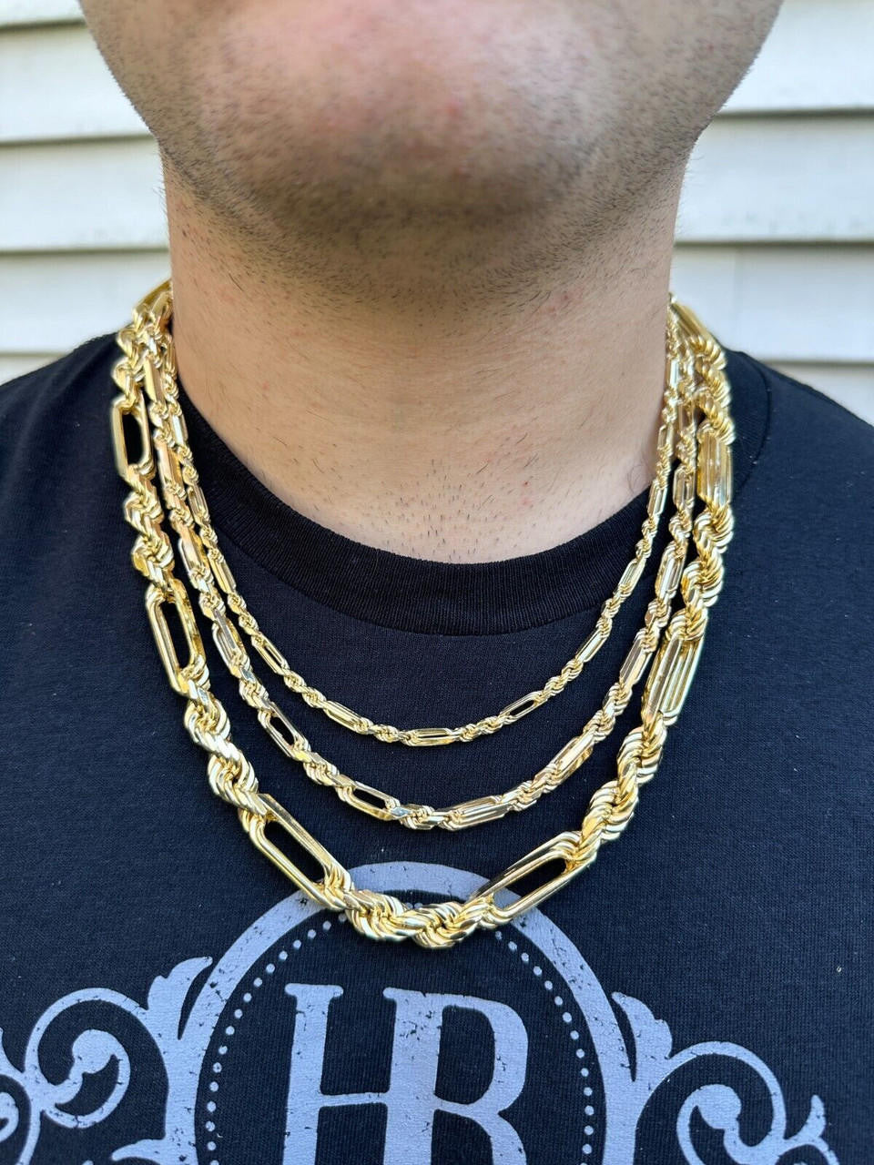 Italiano Silver, Inc. FigaRope Milano Chain Real Solid 14Kk Gold Vermeil 925 Silver Necklace Bracelet