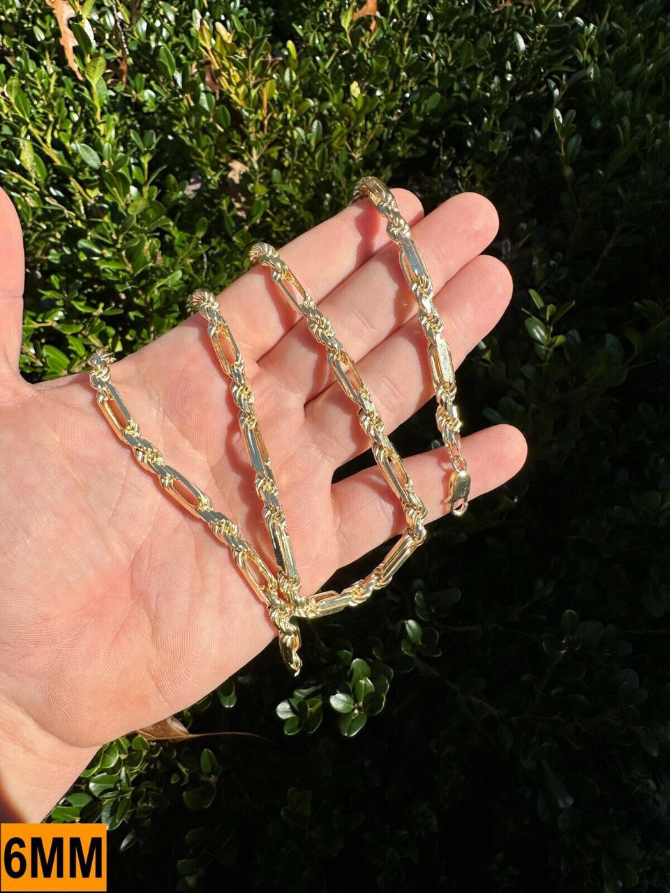 Italiano Silver, Inc. FigaRope Milano Chain Real Solid 14Kk Gold Vermeil 925 Silver Necklace Bracelet