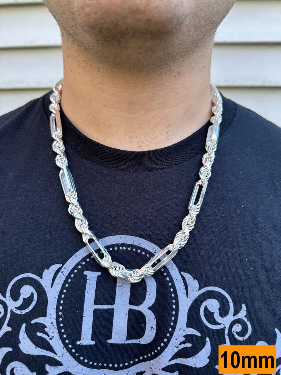 Italiano Silver, Inc. FigaRope Milano Chain Real Solid 925 Sterling Silver Necklace Or Bracelet 4-10mm