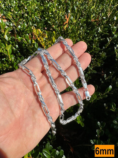 Italiano Silver, Inc. FigaRope Milano Chain Real Solid 925 Sterling Silver Necklace Or Bracelet 4-10mm