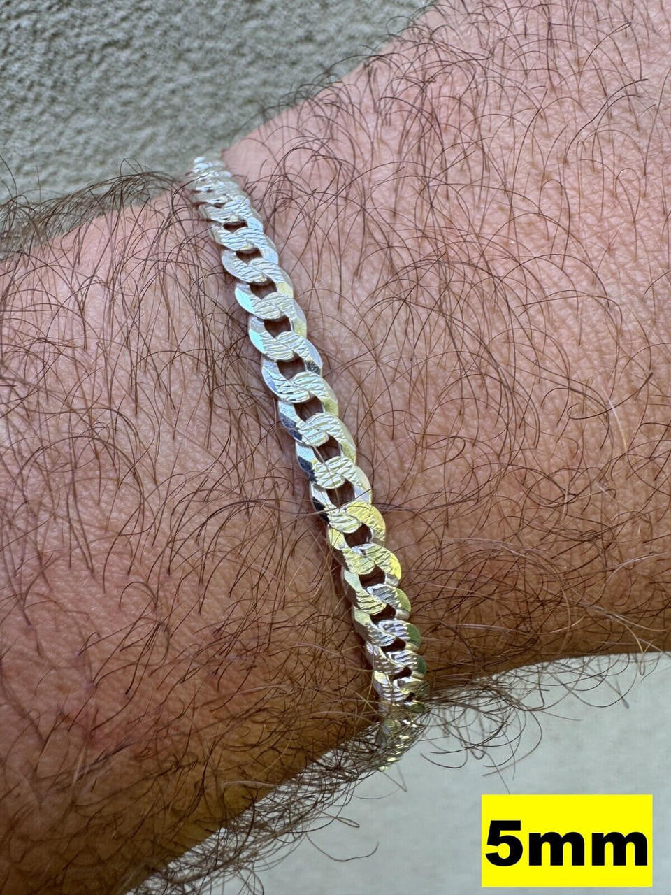 Italiano Silver, Inc. Flat Curb Cuban Bracelet - Diamond Cut 925 Sterling Silver - 6"-9" - 4mm-8mm