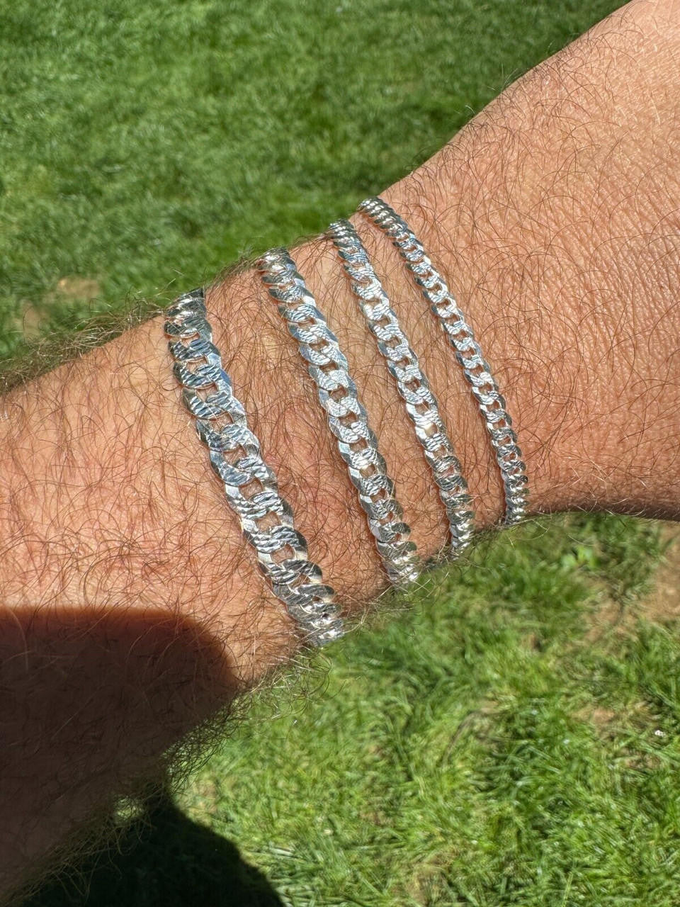 Italiano Silver, Inc. Flat Curb Cuban Bracelet - Diamond Cut 925 Sterling Silver - 6"-9" - 4mm-8mm